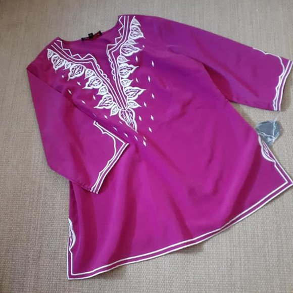 NWT Top Encore by Daniel Kiviat Pink Coverup Tunic Size 1X - Picture 1 of 7